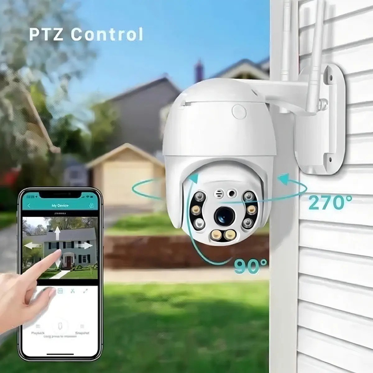 Cámara Ip Adkar De Seguridad Exterior Inalámbrica 1080p Con Wi-fi Y Visión Nocturna Blanco - Imagen 8