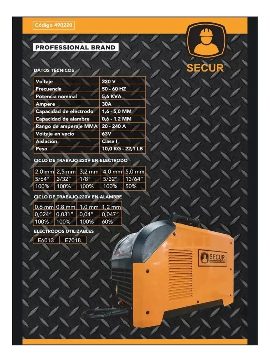 Soldadora 3 En 1 Inverter Mig Tig Mma 200 + Careta + Alambre Naranja - Imagen 4