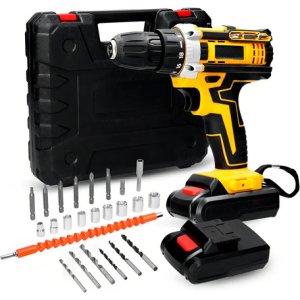 Taladro Inalámbrico Like 21v Percutor 2 Baterías Li-ion 1500rpm Negro