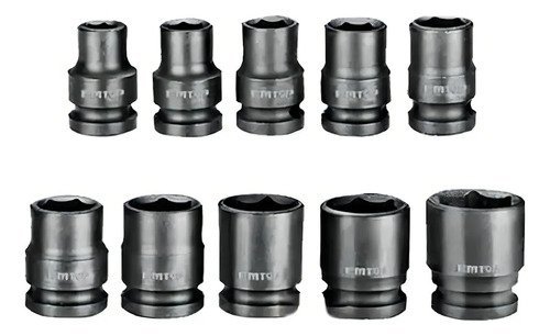 Set Dados Para Llave De Impacto Emtop 1/2'' Con 10 Piezas (10 - 24 Mm)