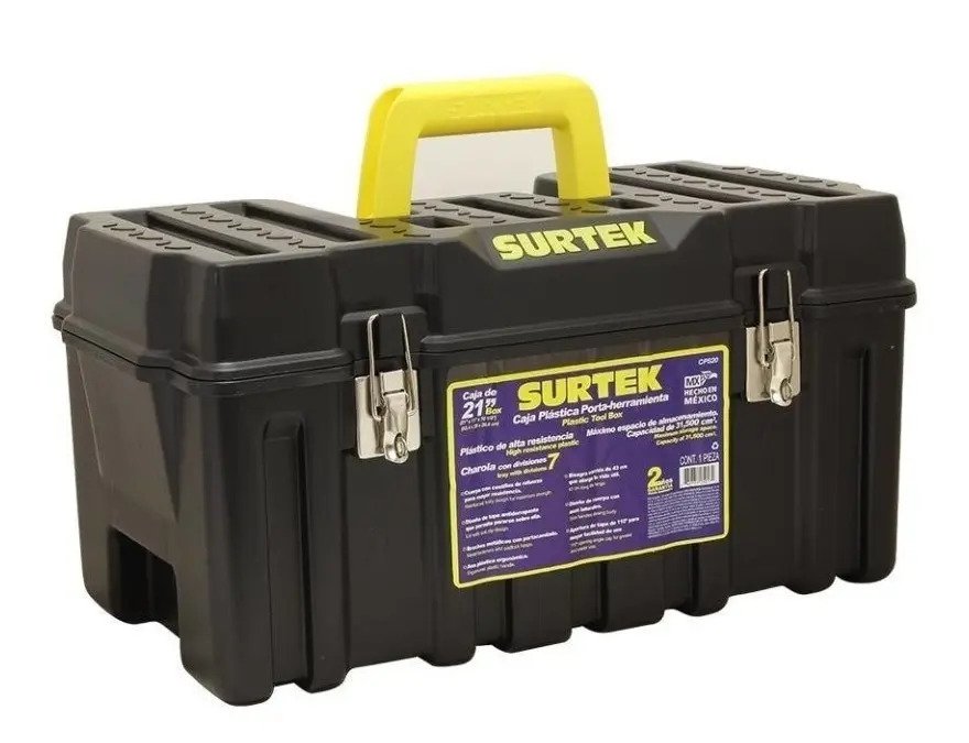 Caja De Herramientas Surtek Grande Resiste 120ki 17'' - Tyt Negro - Imagen 2