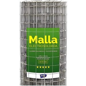 Tejido Malla Electrosoldada Galvanizada Rollo 1.0m X 25 Mts Color Alumino