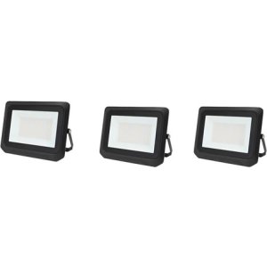 Foco Reflector Proyector Led Sky Blue 100w Pack X 3 Unidades Negro Blanco Frío