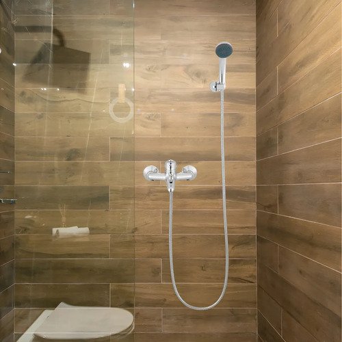 Canilla Ducha Monocomando Baño Grifería Negra Duchero Wico Plateado Cromado - Imagen 5