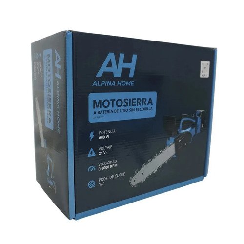 Motosierra Inalámbrica A Batería 21v 4.0ah 600w 12 Pulgadas 2000 Rpm Alpina Azul/negro - Imagen 8