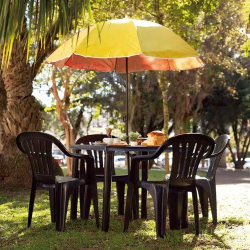 Silla Plástico Mor Reforzada Con Posabrazo Bela Vista Pack 6 Color Negro - Imagen 5