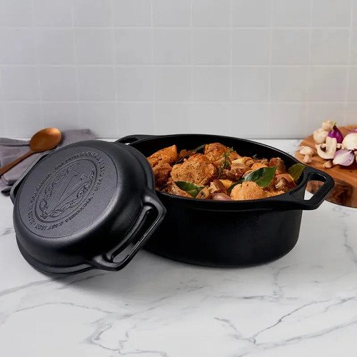 Victoria Combo Cooker Ovalado Olla De Hierro Fundido Negro - Imagen 5