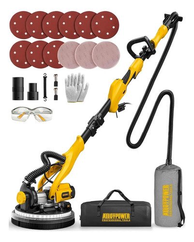 Lijadora De Yeso Alloy Power 1050w 7 Velocidades Led Amarillo