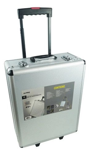 Kit Herramientas Alpina 186 Piezas Valija Maletin Aluminio Plateado - Imagen 2