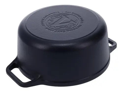 Olla Hierro Fundido Curado Tapa Doble Uso 5,7 Lt Victoria Negro - Imagen 4