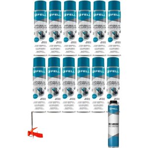 Espuma De Poliuretano 750ml Homey X 12 + Pistola + Limpiador