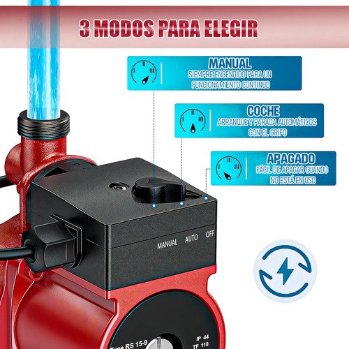 Bomba Presurizadora Automática Arcashopping 120w Para Calefont Y 2 Baños - Imagen 4