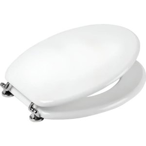 Tapa Dgm Tm50 Para Inodoro Fibra De Madera Herrajes De Metal Water Color Blanco
