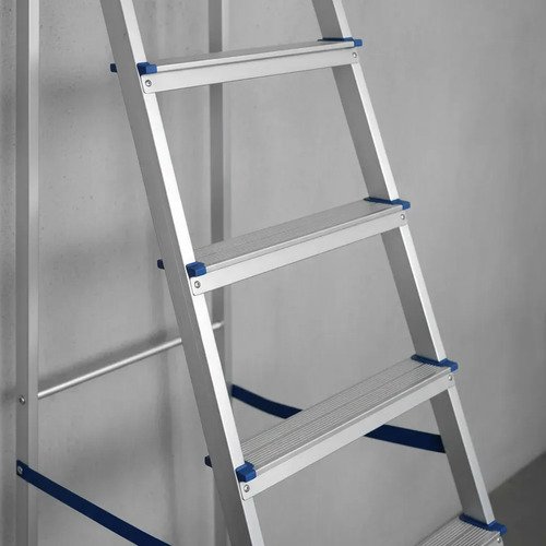 Escalera Aluminio Mor 8 Escalones 1.73mts Altura Utilizable Color Plateado/azul - Imagen 3