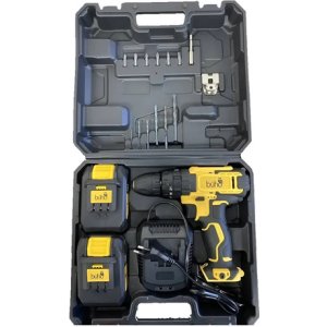 Taladro Atornillador Inalambrico Buho 2 Baterías 18v Litio Amarillo