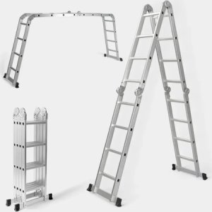 Escalera Multiproposito 16 Escalones Bestool 4x4 Plateado