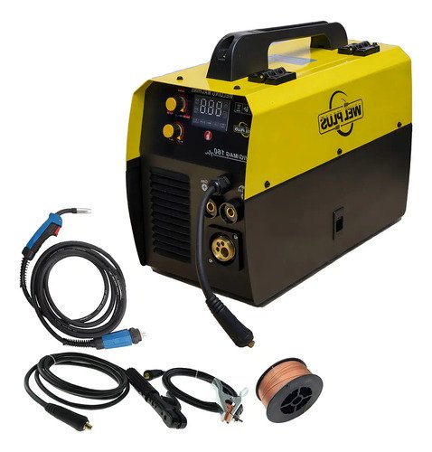 Soldadora Mig Inverter 160a Wel Plus Con Y Sin Gas Mma Amarillo