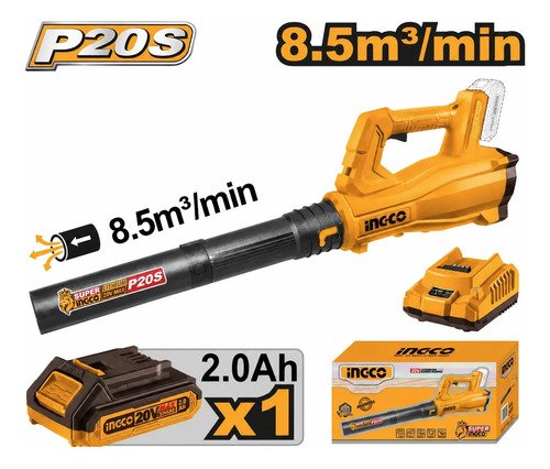 Sopladora 20v P20s 8.5 M3/min Con Bat/carg Ingco Cabli203235