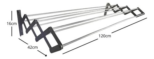 Tendedero Tender Ropa Extensible Aluminio 120 Cm Mor Gris - Imagen 3