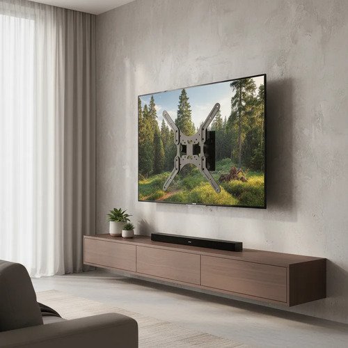 Soporte De Tv Giratorio 180° 23-55 PuLG 35kg Con Nivel Yexin Negro - Imagen 2