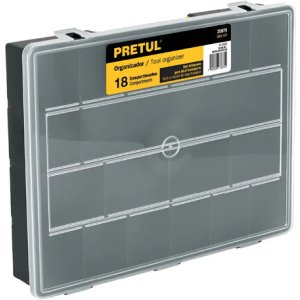 Caja Organizador Pretul 18 Compar. Transparente - Tyt Negro