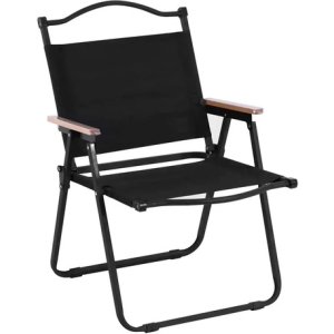 Silla De Camping Plegable Portátil Gran Tamaño Playa Picnic Pesca Terraza Exterior Outdoor Vidita Color Negro