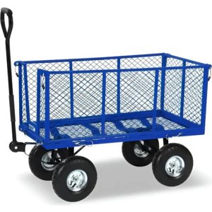 Carro Carga Jardin Multiuso 4 Ruedas Inflables Alphapro Cmj7 Azul