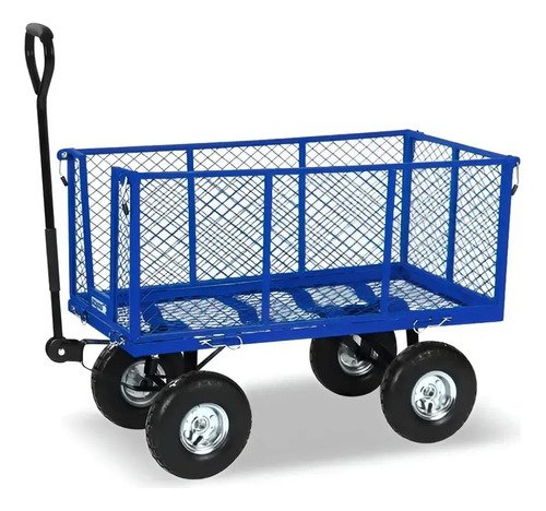 Carro Carga Jardin Multiuso 4 Ruedas Inflables Alphapro Cmj7 Azul