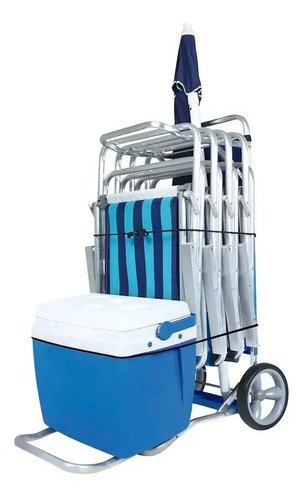 Carro Mor Carrito De Playa Aluminio Mesa Sillas Disershop Azul - Imagen 10