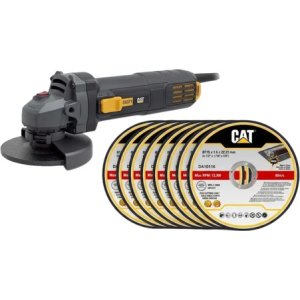 Amoladora Angular Dx371 750w 115mm + Pack 10 Discos Da10116 Cat Negr+ 50 Hz