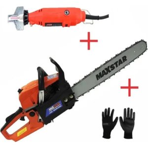 Motosierra Maxstar 2hp 52cc  20 PuLG+ Afilador De Mano - T Naranja
