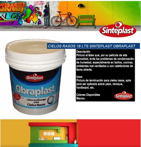 Pintura Cielo Rasos Antihongos Sinteplast 18 Litros Tyt Blanco - Imagen 3