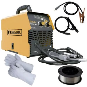 Inverter Mig Mma Tig  140a Electrica + Flux + Guante Cuero  Caqui