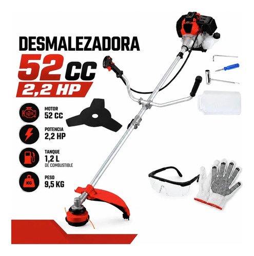 Desmalezadora Bordeadora 52cc Cortadora Pasto Cesped A Nafta