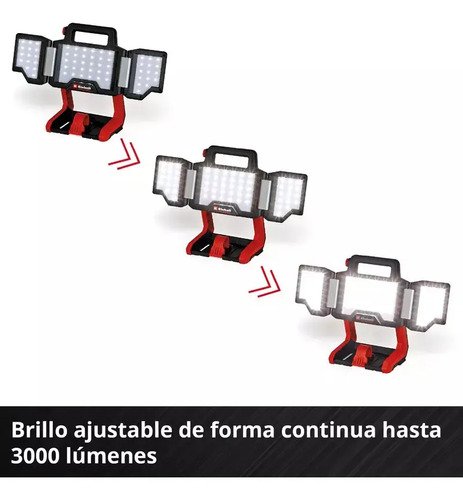Reflector Led Inalam Einhell Tp-cl 18/3000 Li Solo Blanco Neutro 3000lm Carcasa Roja Rojo - Imagen 3