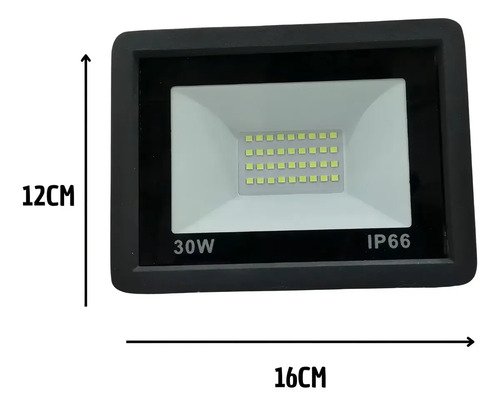 Foco Led Luminaria P Exterior 20w Ip66 Negro Blanco Frío - Imagen 3