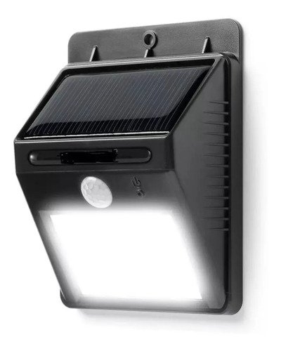 Lampara Solar Foco Potente 20 Led - Sensor Celula Luz Farol Negro - Imagen 5