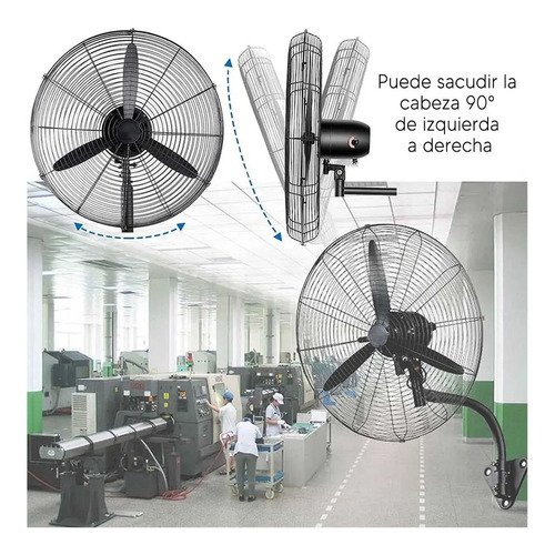 Ventilador Industrial Comercial Pared 65cm 1250rpm 120w 65 Cm 50 Hz Black 3 - Imagen 2