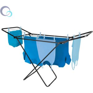 Tendedero Para Ropa De Pie Con Alas 1,44 Mt Acero Mor Negro