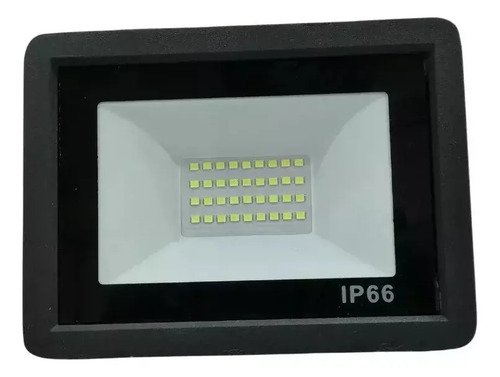 Foco Led Luminaria P Exterior 20w Ip66 Negro Blanco Frío