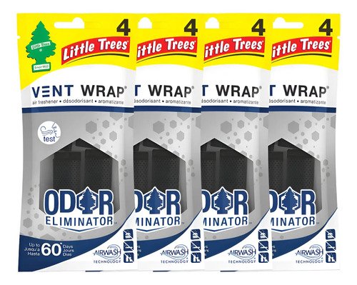 Vent Wrap Aromatizante Para Auto 4 Piezas Aromas Caribbean Colada Amarillo - Imagen 9