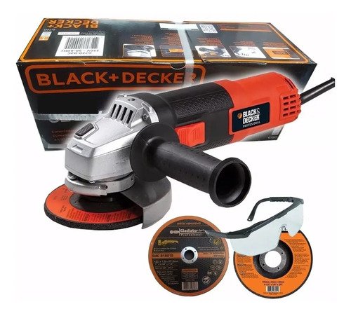Amoladora Angular Black & Decker 4½ +lentes+discos Imbatible Naranja 50 Hz 60 Hz - Imagen 2