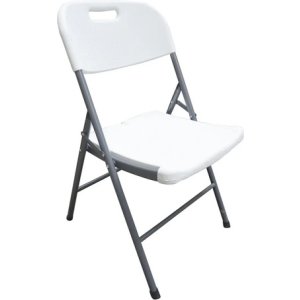 Silla Plegable Plastico Reforzada Jardín Exterior Alpina Blanco Plegable