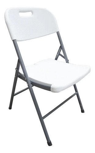 Silla Plegable Plastico Reforzada Jardín Exterior Alpina Blanco Plegable