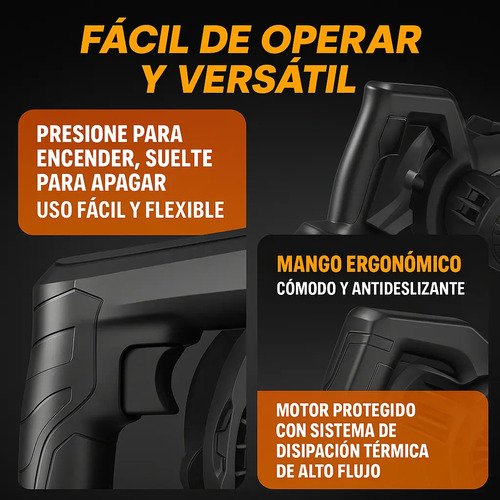 Sopladora Y Aspiradora 2 En 1 Recargable 600 W Auto Y Jardin Negra - Imagen 9