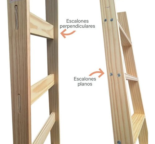 Escalera De Madera 5 Escalones Pintor 1.55mts San José Color Escalones Planos - Imagen 3