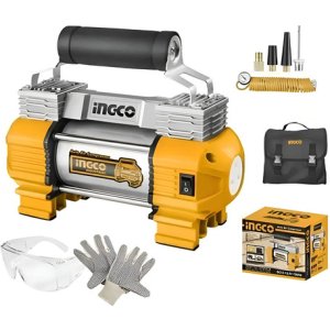 Compresor De Aire Ingco Aliment 12v Ideal Inflar Auto Compre Amarillo/gris 12v Monofásica