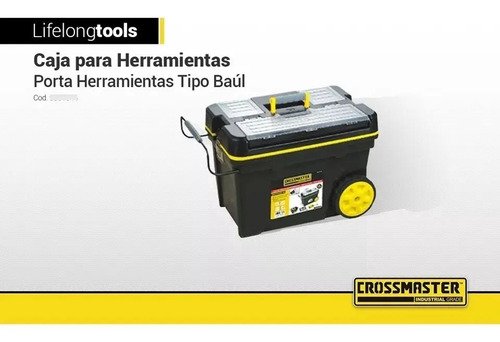 Valija Caja Herramientas Tipo Baul C Ruedas Crossmaster- Tyt Negro - Imagen 2