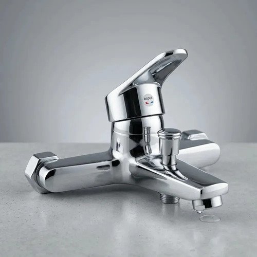Grifería Monocomando Para Baño Cromada Montaje De Pared 15cm Gris Cromado - Imagen 6