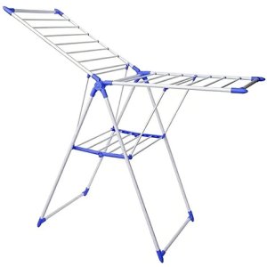 Tendedero Plegable Ganga Shop Acero Inoxidable 2 Niveles Ajustable Azul Y Plata
